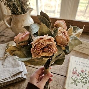 Elegant Pink and Green Faux Floral Bouquet